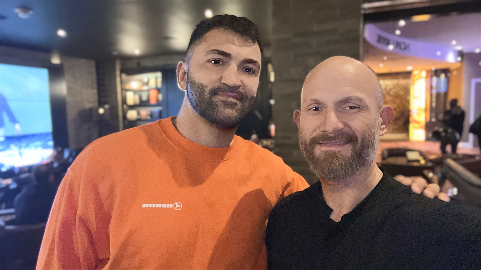 Justin Howard with Andrei Arlovski during Super Bowl LVIII week in Las Vegas