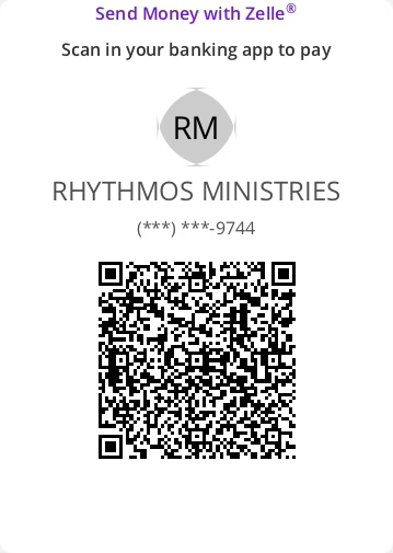 Zelle QR code for Rhythmos Ministries
