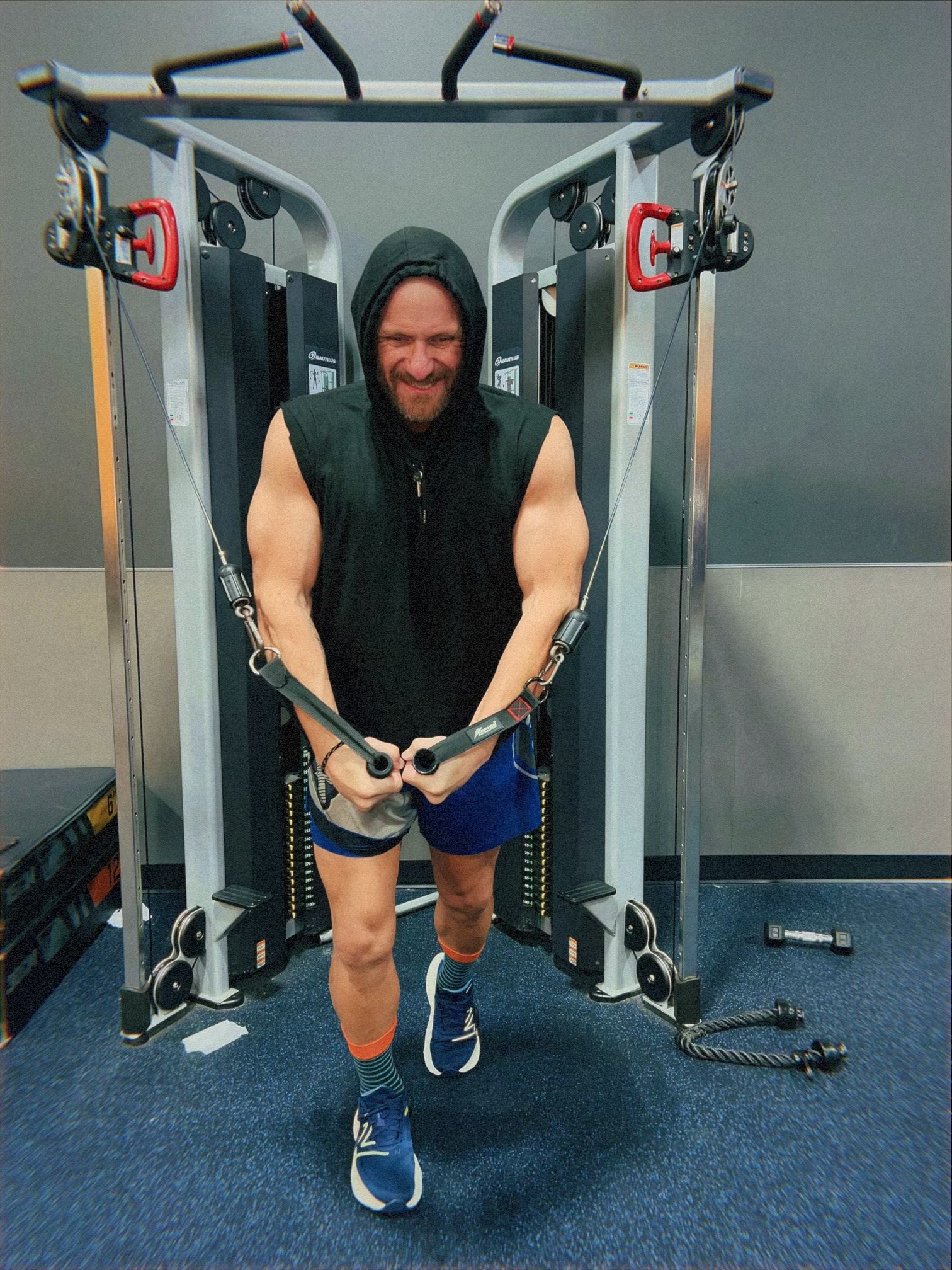 Justin training at the gym