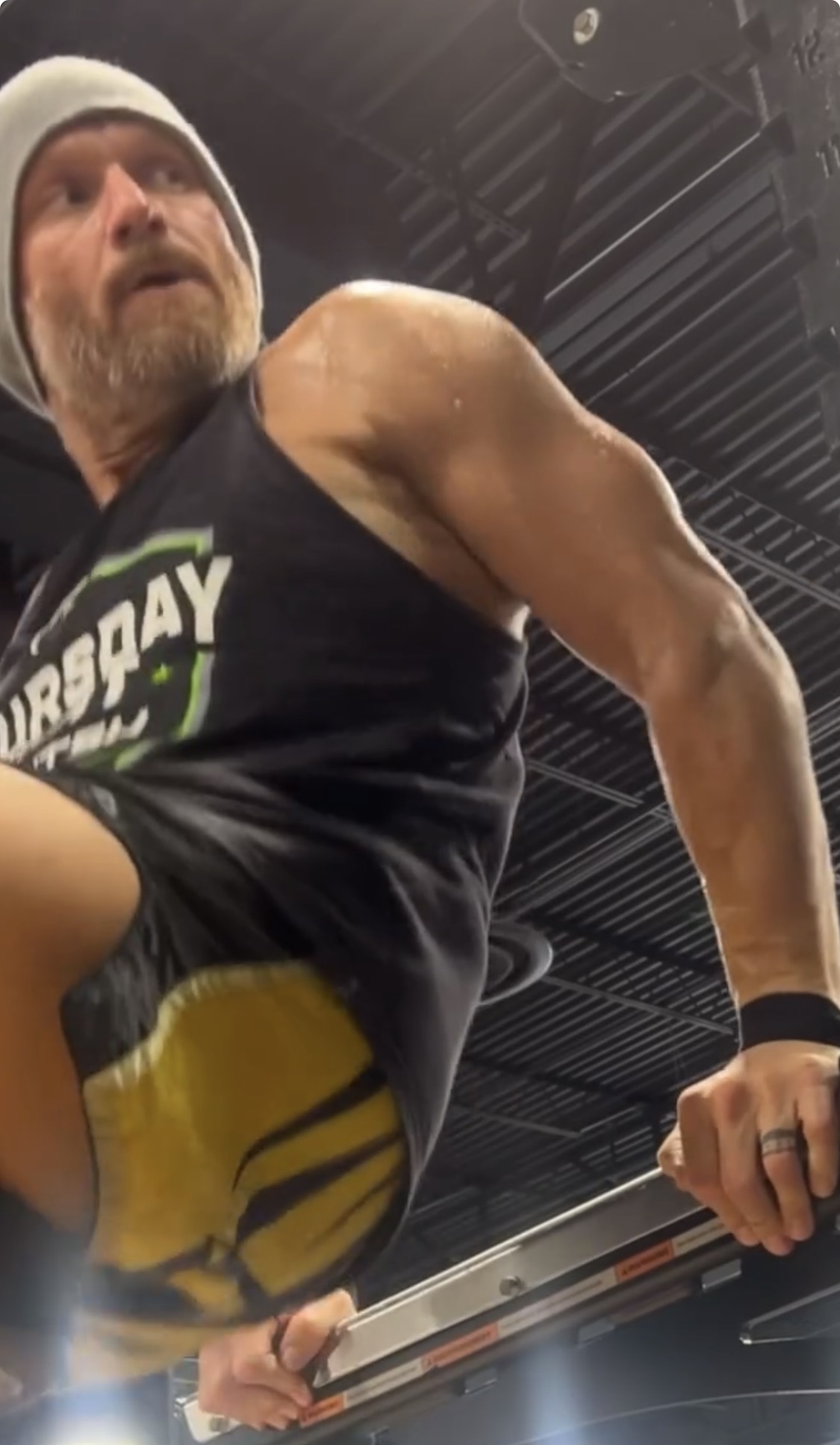 Justin completing an intense strength-training session